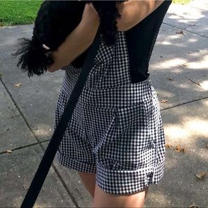 Gingham shortalls